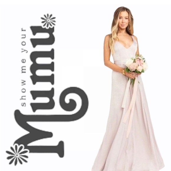 NWT Show Me Your Mumu Jenn “Show Me The Ring” Formal Maxi Dress Beige size XL - Picture 3 of 15